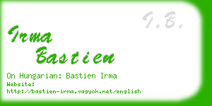 irma bastien business card